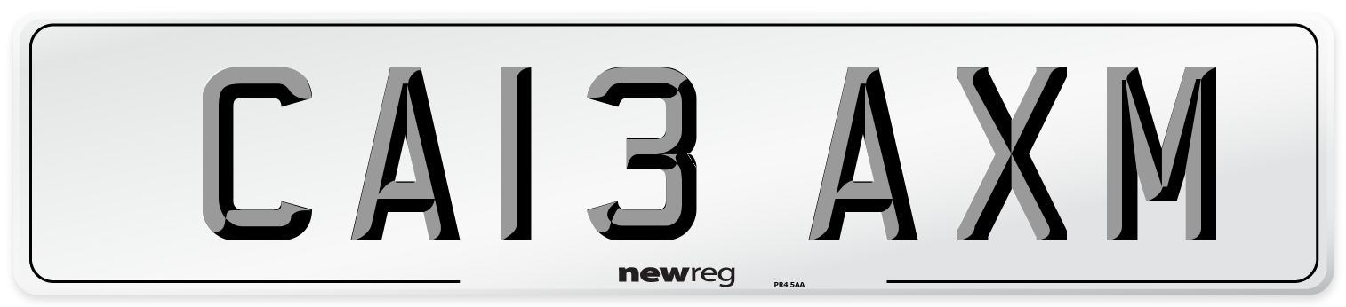 CA13 AXM Number Plate from New Reg